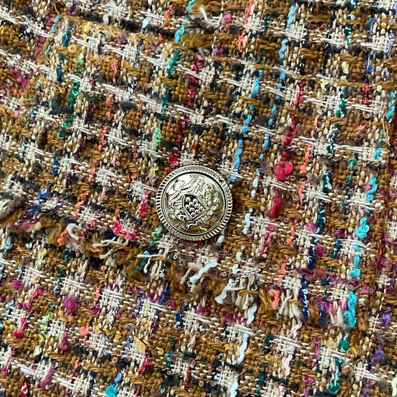 Blu Pepper Women’s Multicolor Tweed Mini Skirt with Frayed Hem size large - Picture 6 of 8